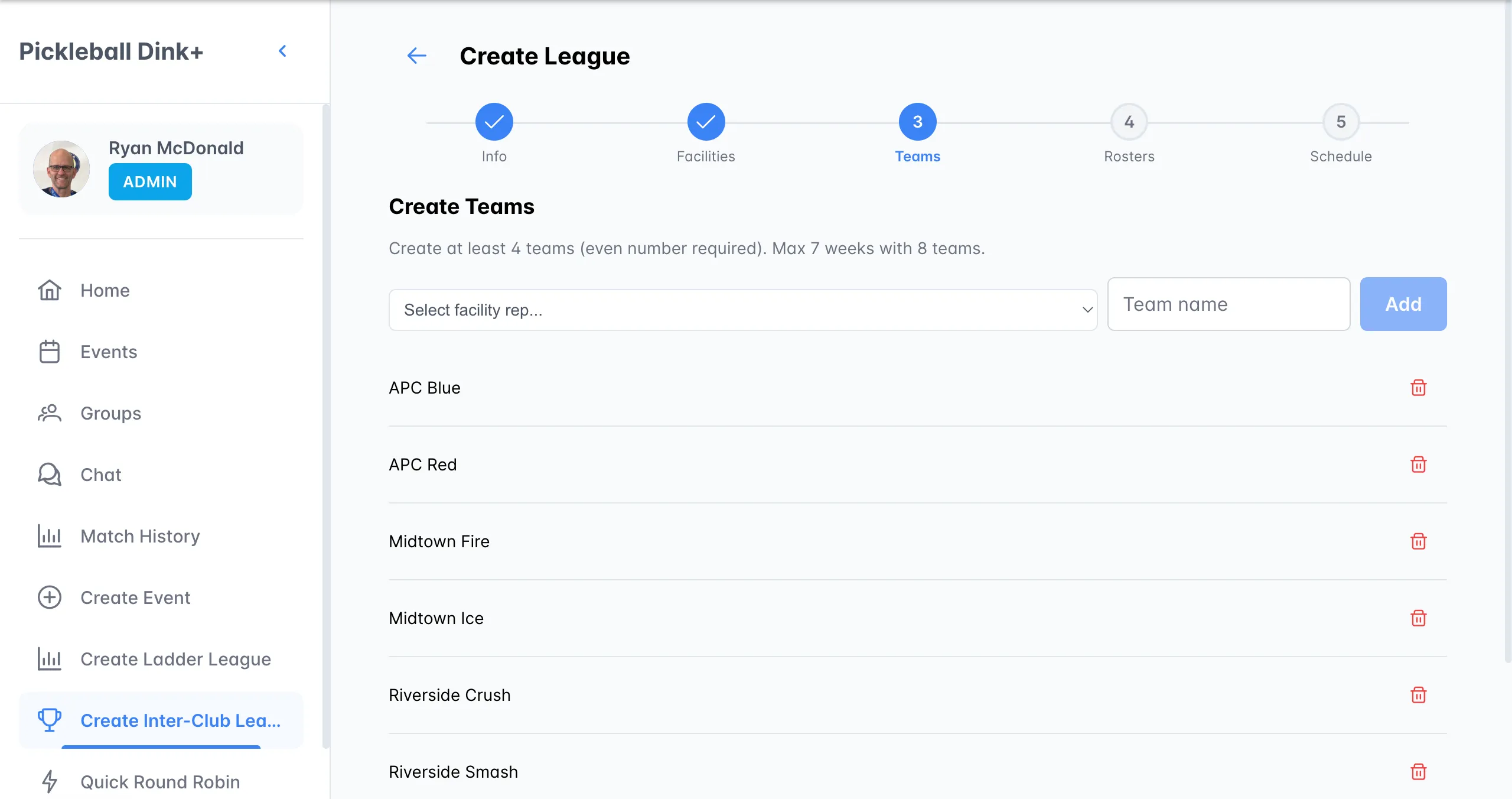 Wizard step 3 — Teams