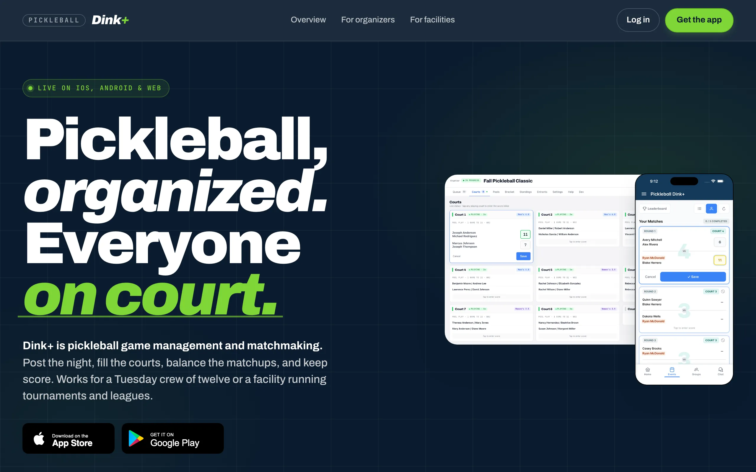 The Dink+ website